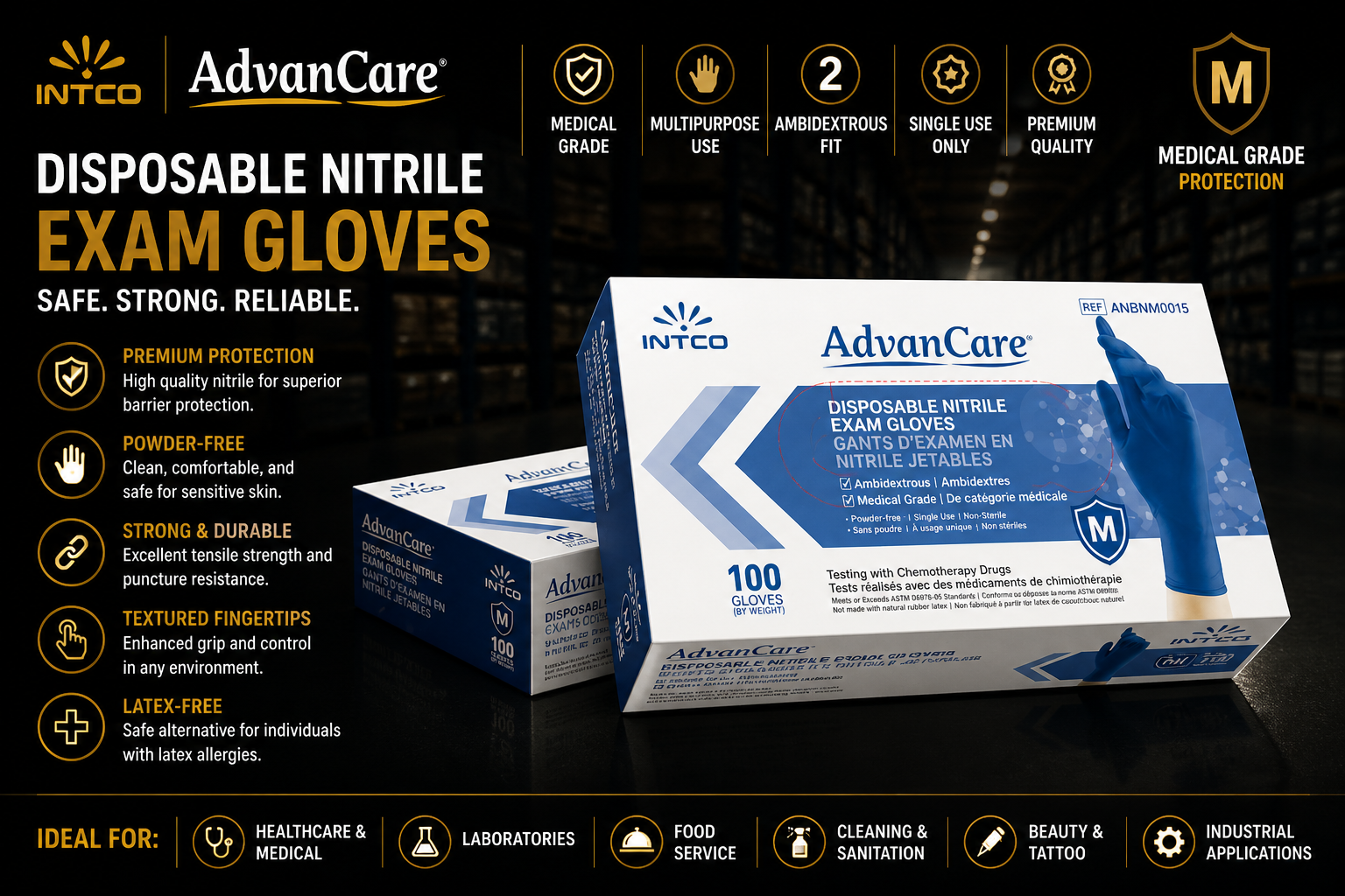 AdvanCare Medical Nitrile Gloves