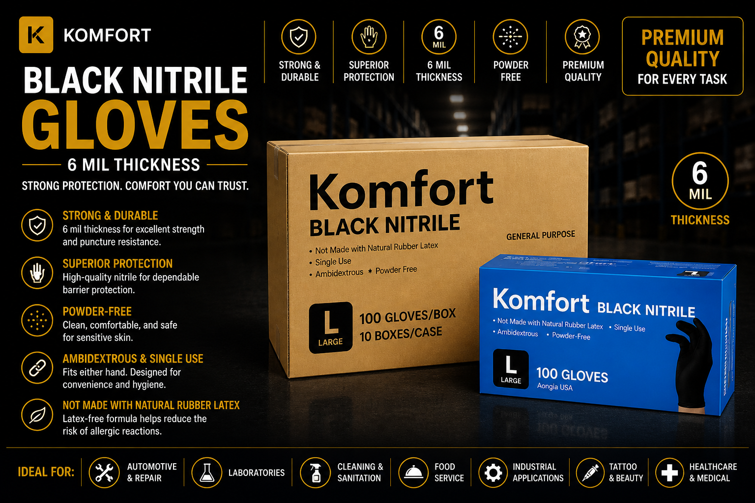 Komfort Nitrile Gloves