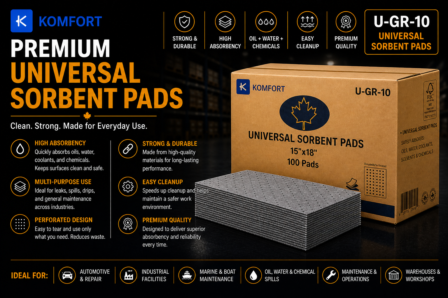 Sorbent Pads — Gray (Universal)